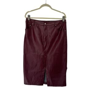 7 for all mankind SZ L faux leather purple skirt